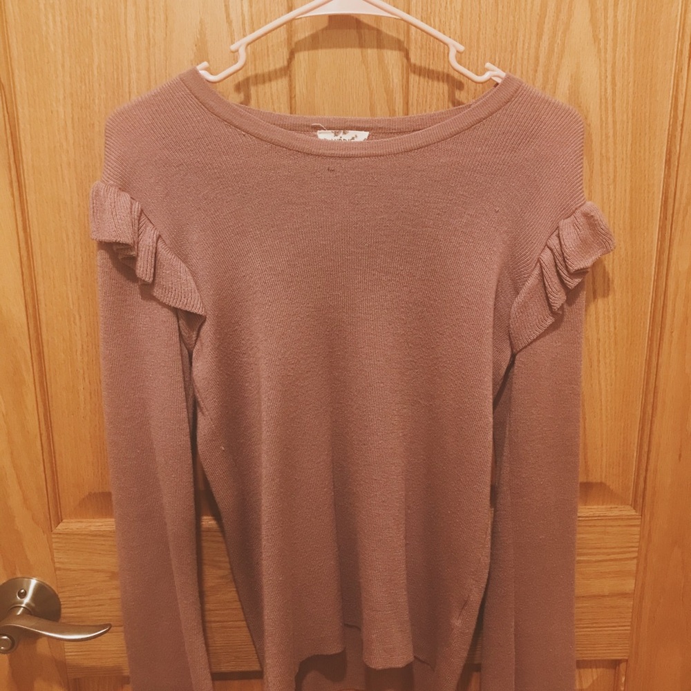 This cute nude long sleeve sweater top